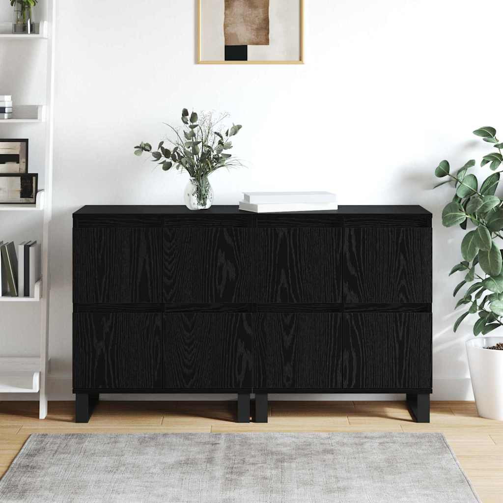 Széf 2 pcs Fekete tölgy 60 x 35 x 70 cm