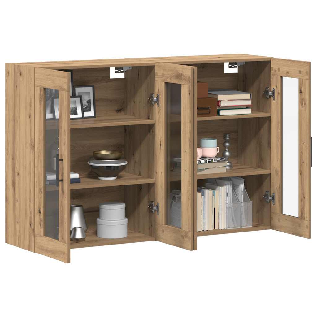 Fali Szekrények 2 db Artisan Tölgy 69.5x34x90 cm Mérnöki Fa