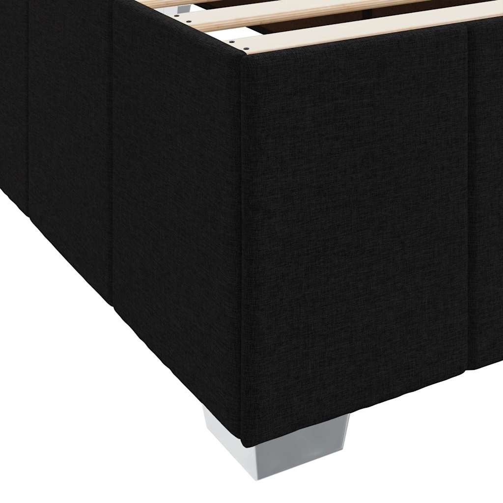 Ágykeret matracmal Fekete 200 x 200 cm szövet