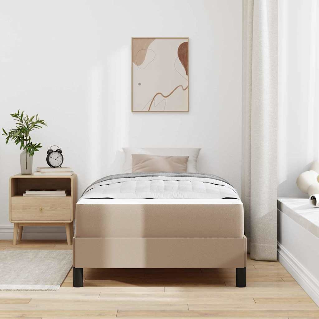 Ágy matracmal Cappuccino 80 x 200 cm Műbőr