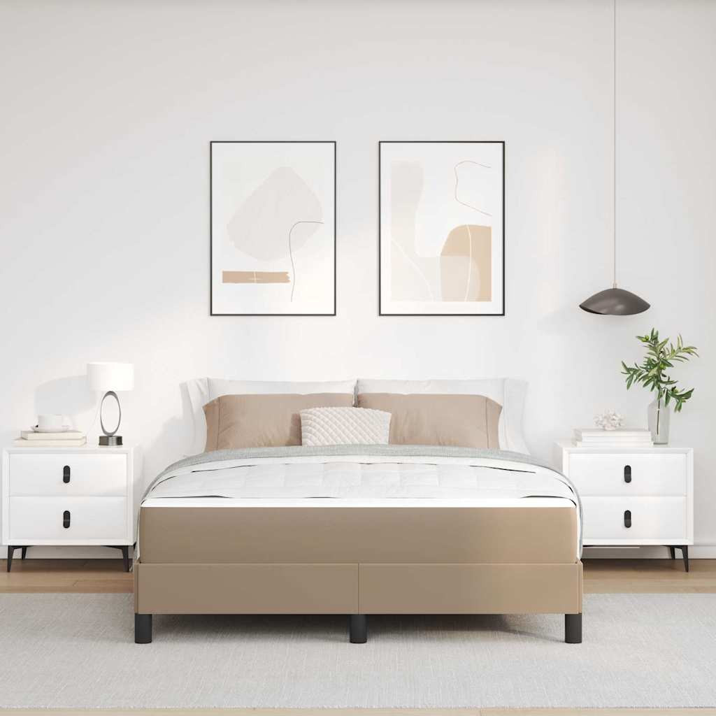 Ágy matracmal Cappuccino 160 x 200 cm Műbőr
