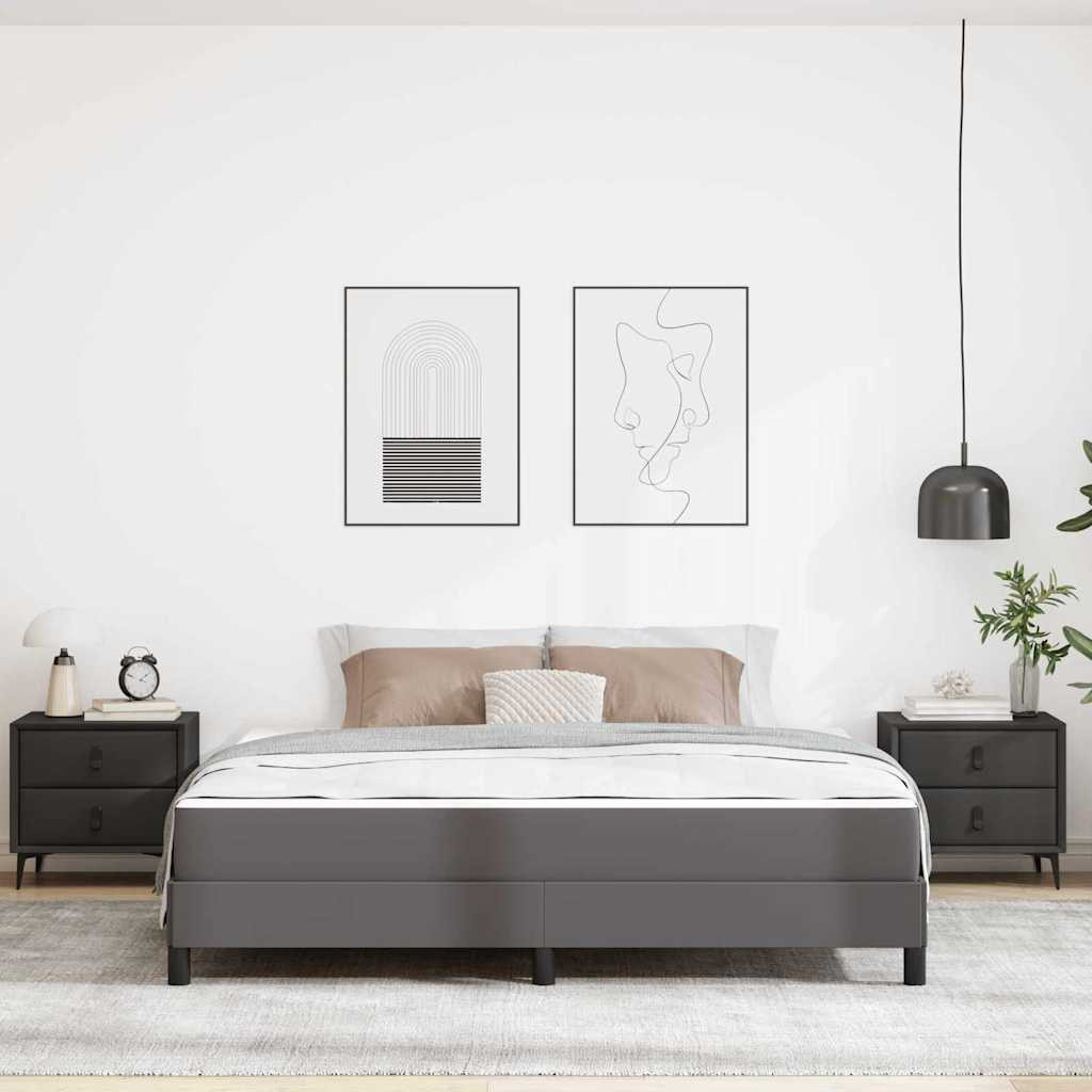 Ágy matracmal Szürke 180 x 200 cm Műbőr
