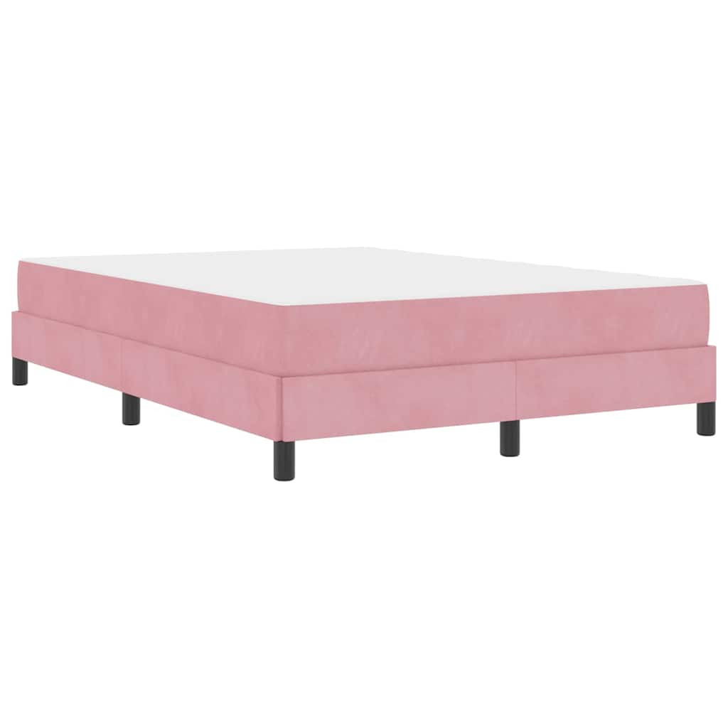 Boxspring ágy matraccal Rózsaszín 160 x 200 cm Bársony