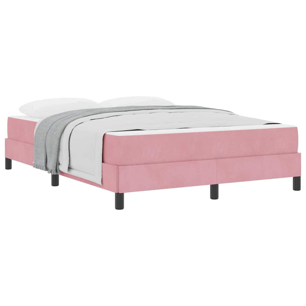Boxspring ágy matraccal Rózsaszín 160 x 200 cm Bársony