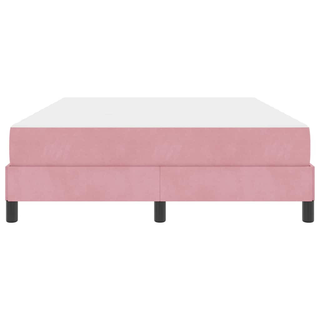 Boxspring ágy matraccal Rózsaszín 160 x 200 cm Bársony