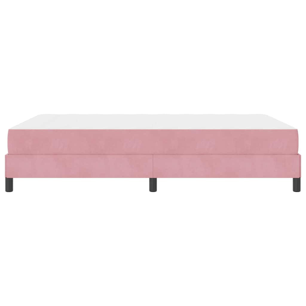 Boxspring ágy matraccal Rózsaszín 160 x 200 cm Bársony