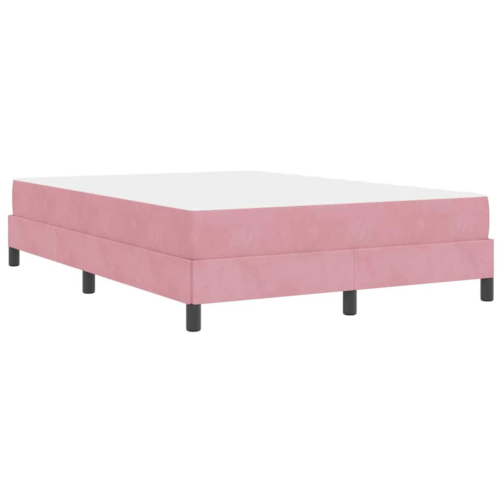 Boxspring ágy matraccal Rózsaszín 160 x 200 cm Bársony