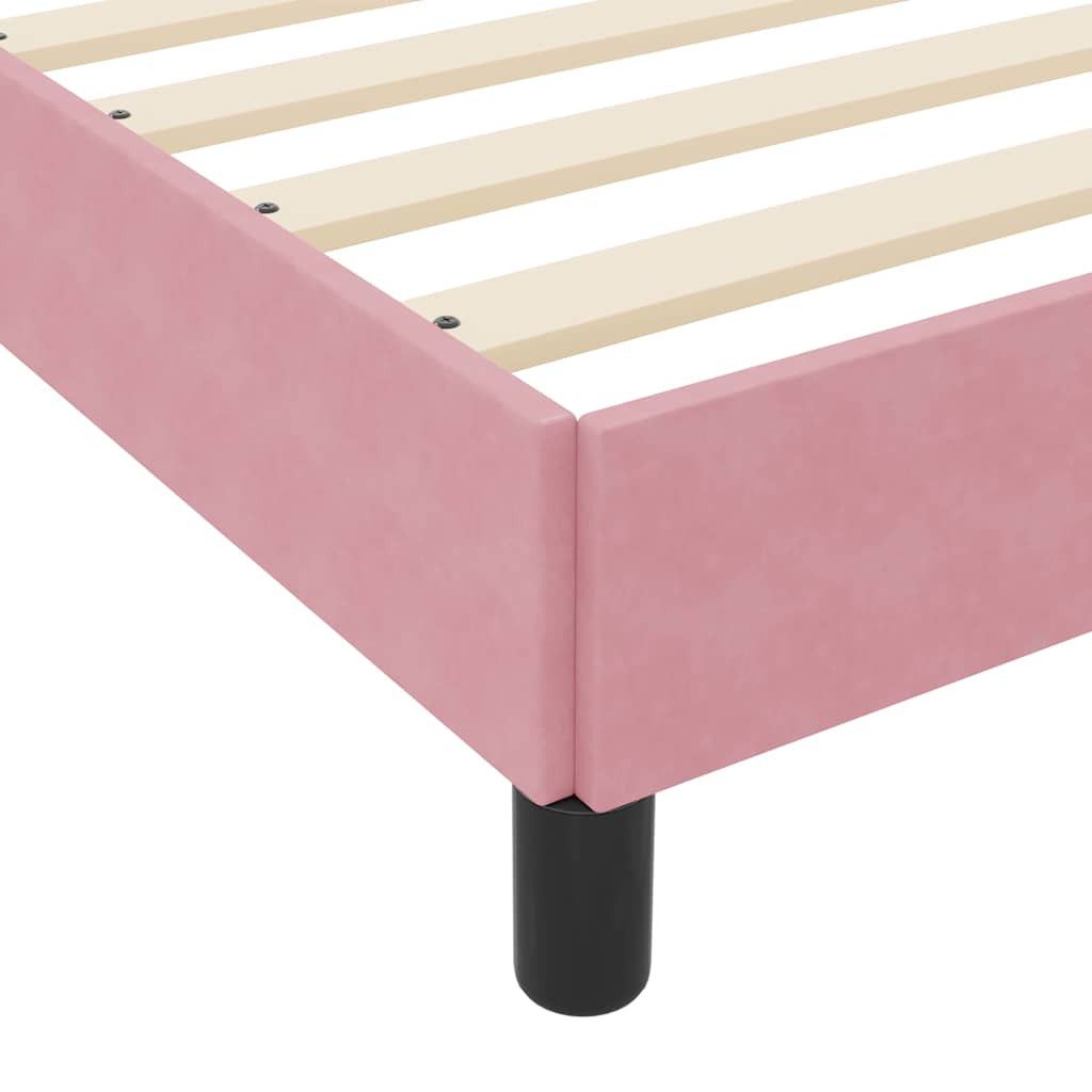 Boxspring ágy matraccal Rózsaszín 160 x 200 cm Bársony