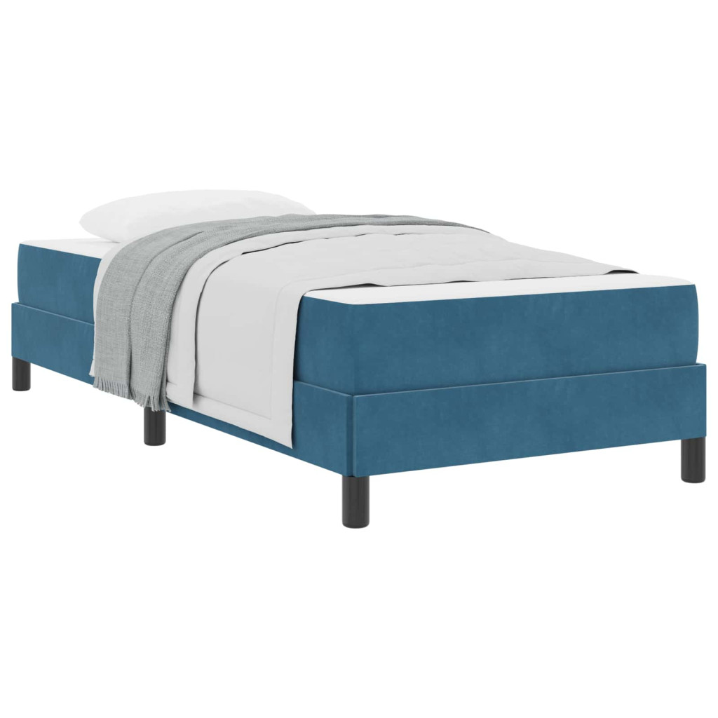 vidaXL Boxrugós ágy matracmal Sötét kék 80 x 220 cm szövet
