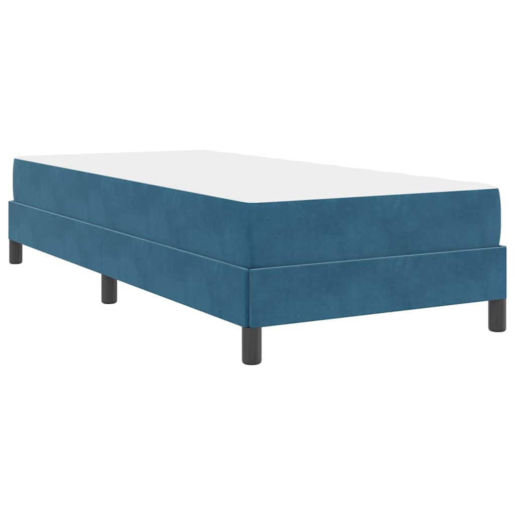 vidaXL Boxrugós ágy matracmal Sötét kék 80 x 220 cm szövet