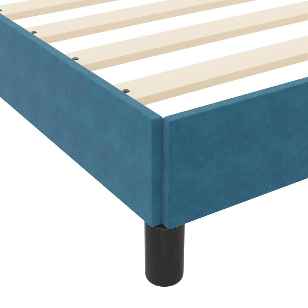 vidaXL Boxrugós ágy matracmal Sötét kék 80 x 220 cm szövet