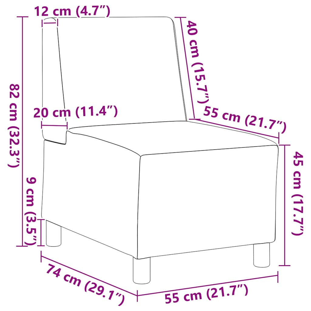Karfa Nélküli Modularis Kanapé Egység 2 pcs Fekete