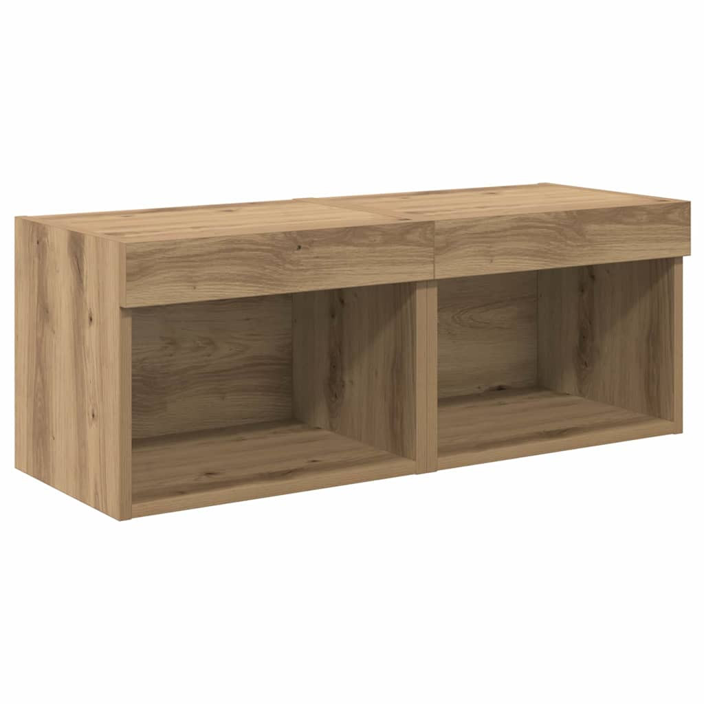 TV Fali Egységek 8 pcs Artisan tölgy Faanyag