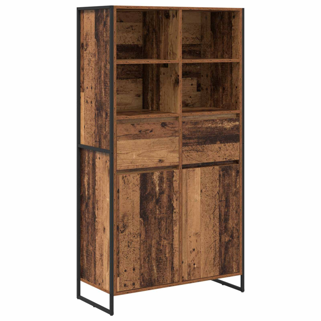 Széf fiókkal 2 pcs Öreg fa 81 x 36 x 150.5 cm Faanyag