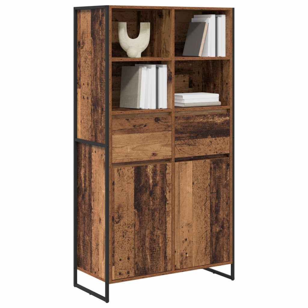 Széf fiókkal 2 pcs Öreg fa 81 x 36 x 150.5 cm Faanyag