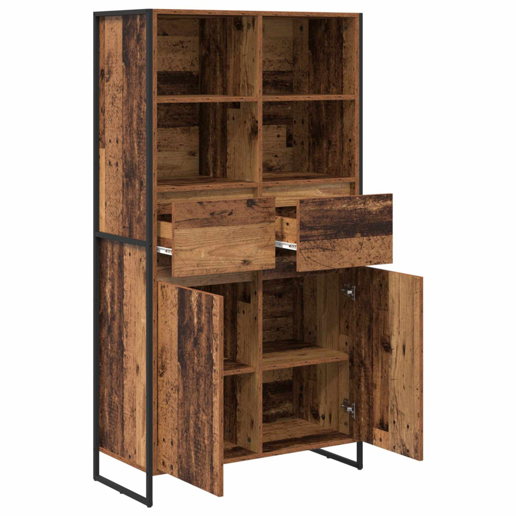 Széf fiókkal 2 pcs Öreg fa 81 x 36 x 150.5 cm Faanyag