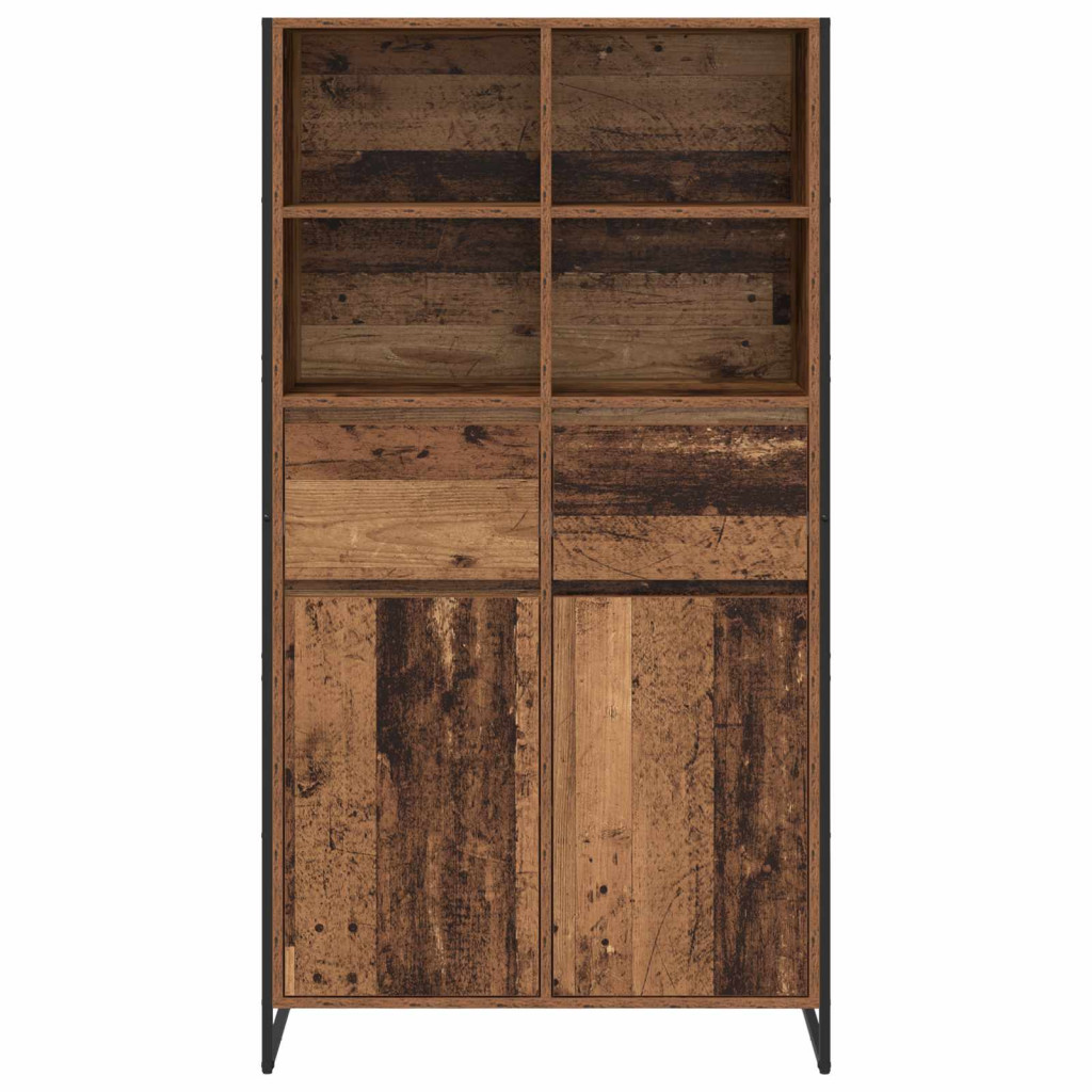 Széf fiókkal 2 pcs Öreg fa 81 x 36 x 150.5 cm Faanyag