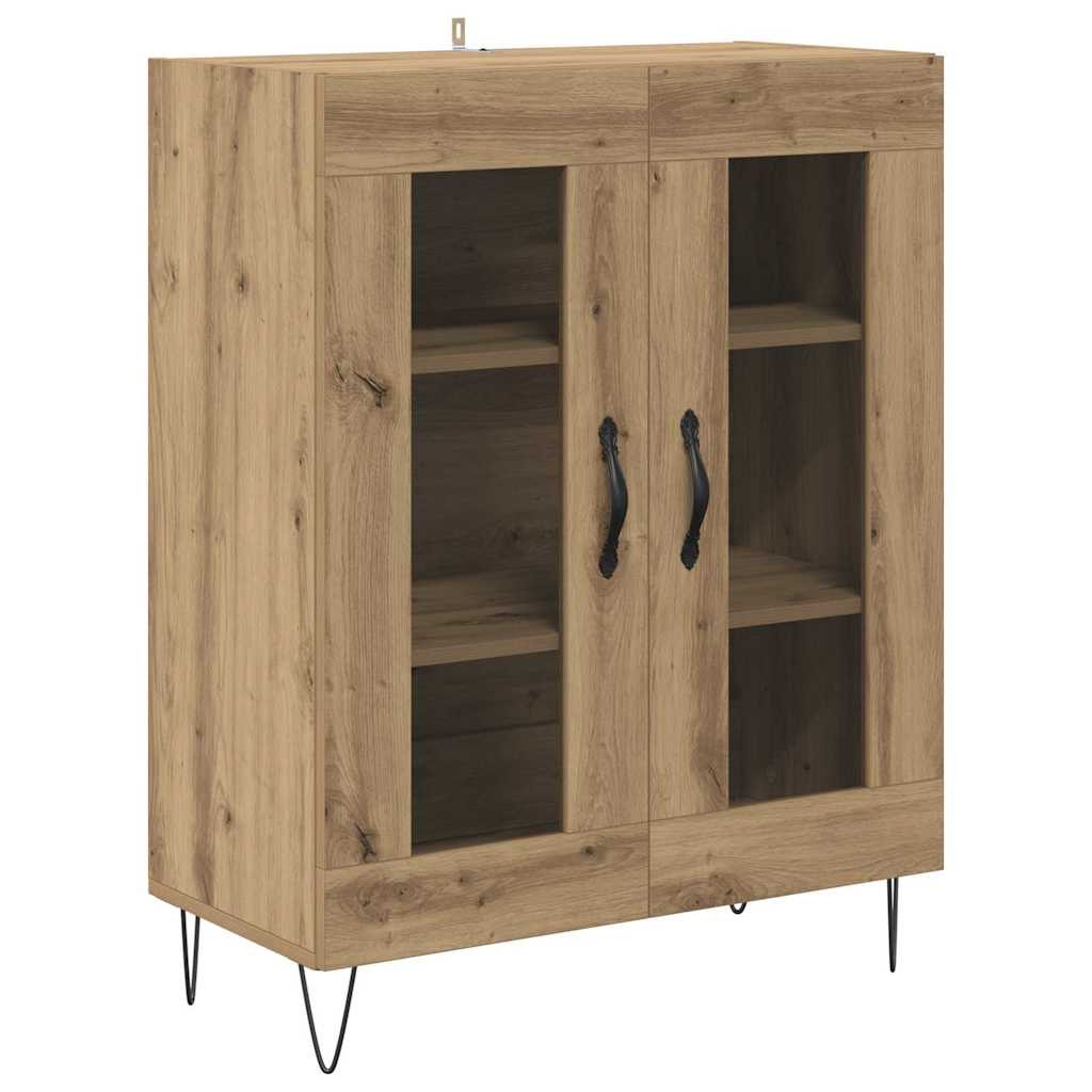 Magasfiú 2 pcs Artisan tölgy RÉtegelt fa és üveg Magasfiú 2 pcs Artisan tölgy RÉtegelt fa és üveg