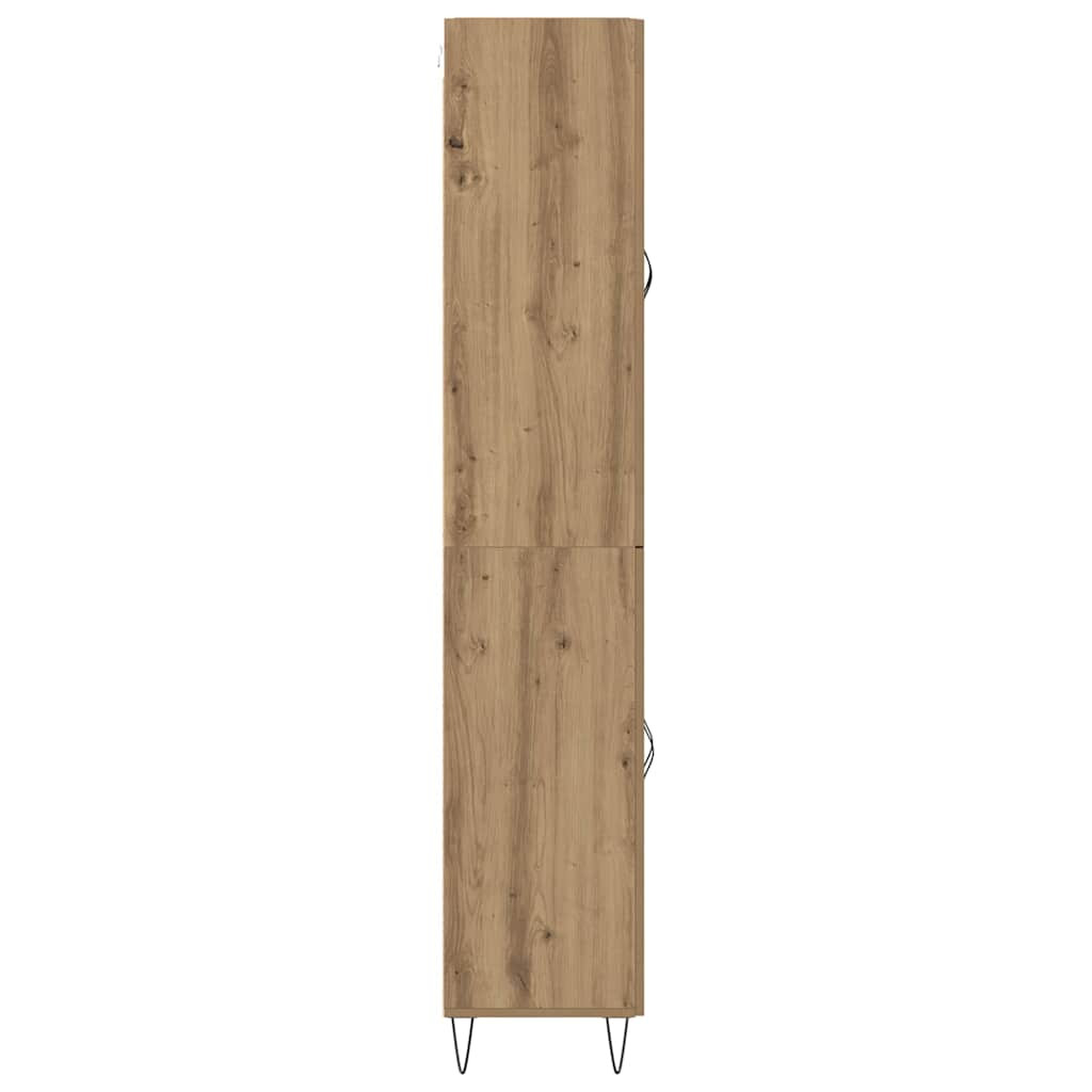 Magasfiú 2 pcs Artisan tölgy RÉtegelt fa és üveg Magasfiú 2 pcs Artisan tölgy RÉtegelt fa és üveg