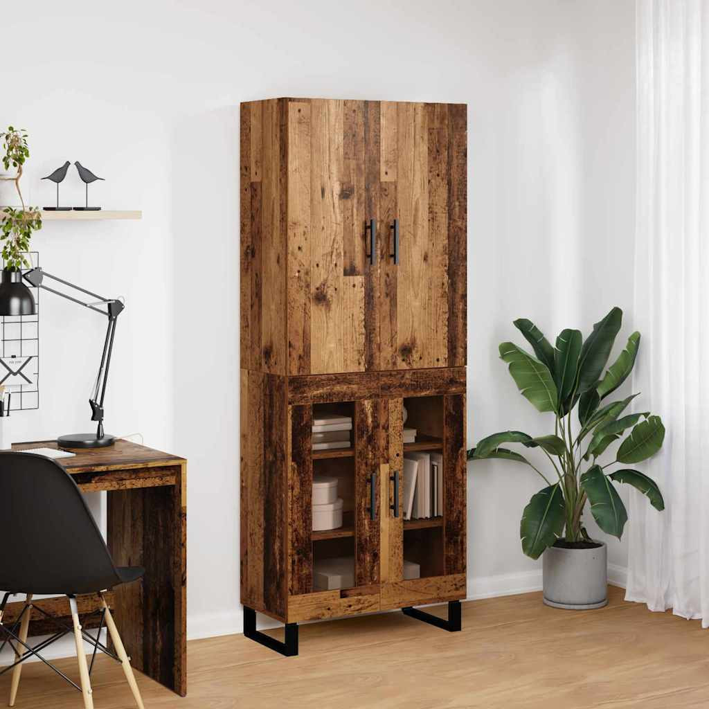 Magasfiú 2 pcs Öreg fa 69,5 x 34 x 180 cm Műanyag Fa és Üveg