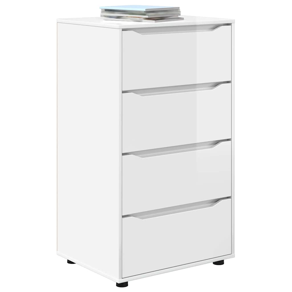 Tároló szekrények 2 pcs Magas Fényű Fehér 60 x 48 x 105 cm