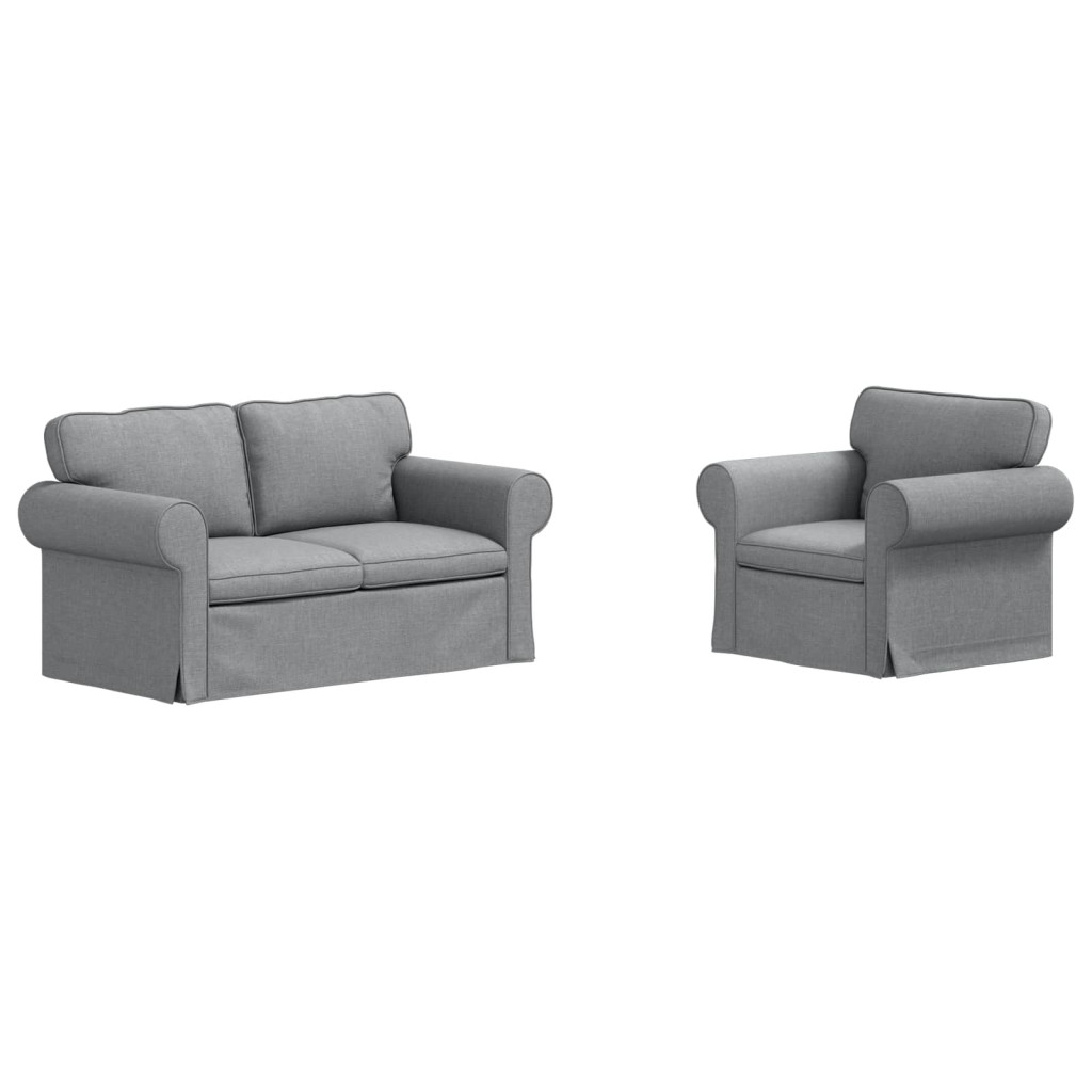 vidaXL Kanapé 2 pcs Világosszürke