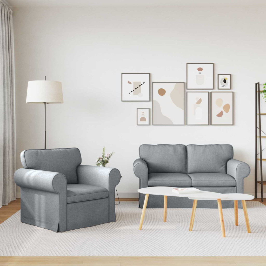 vidaXL Kanapé 2 pcs Világosszürke