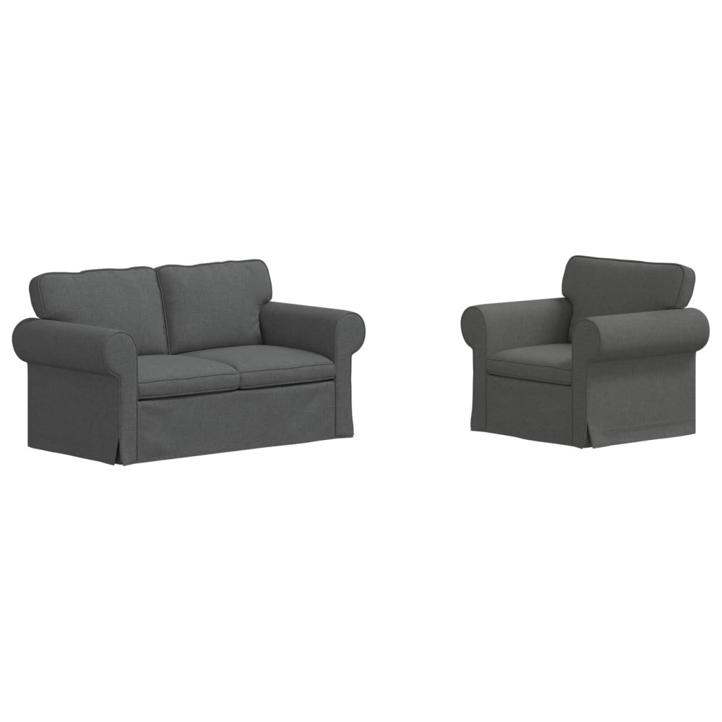 vidaXL Kanapé 2 pcs Sötétszürke