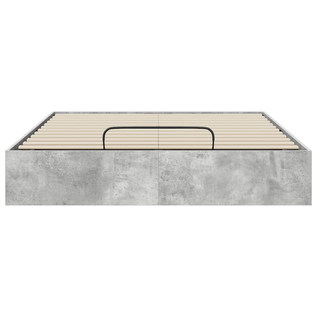 vidaXL Ottomán Ágykeret tárolóval Beton Szürke 120 x 190 cm Faanyag