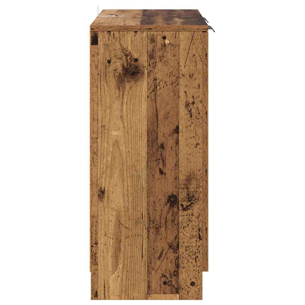 Oldalszekrények fiókkal 2 pcs Öreg fa 60 x 30 x 70 cm Faanyag