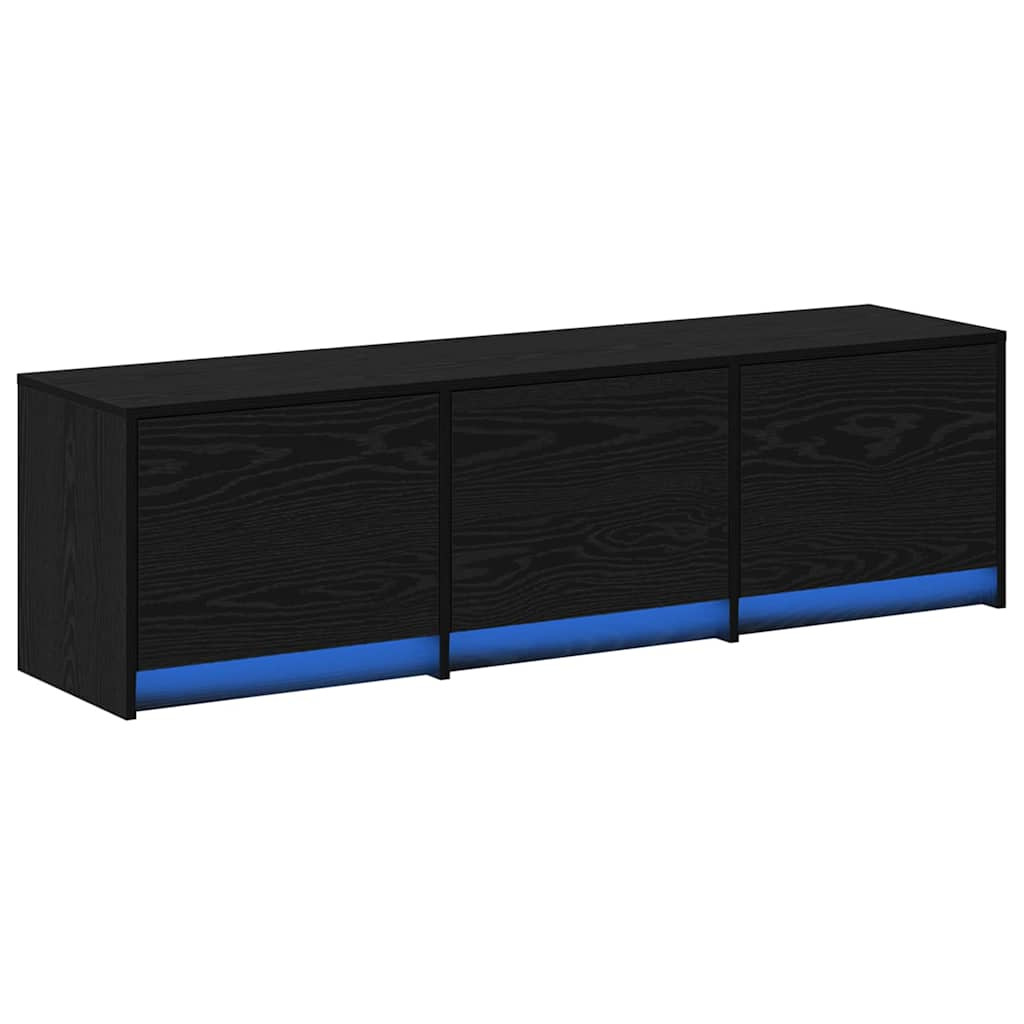 TV szekrény LED világítással Fekete tölgy 140 x 34 x 40 cm