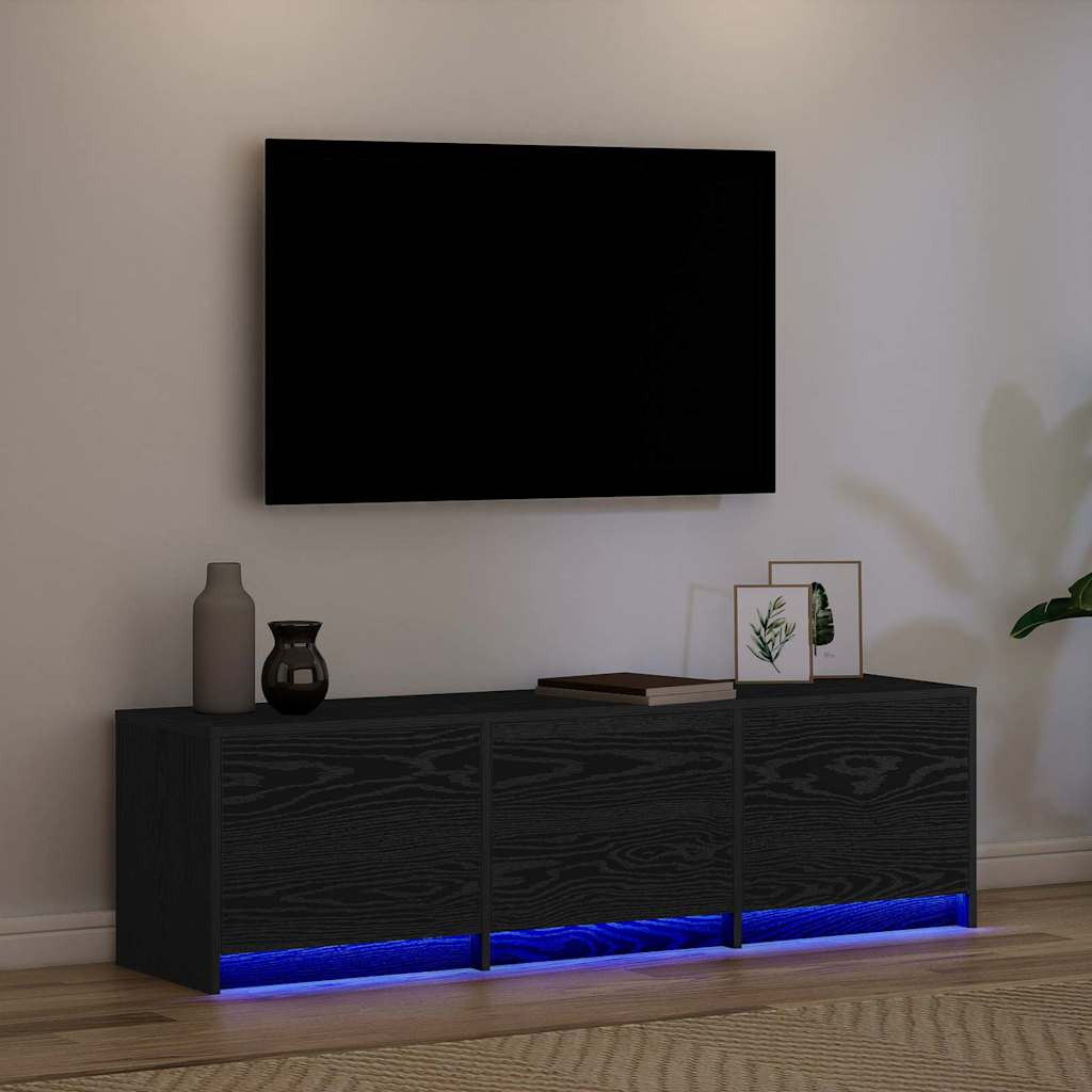 TV szekrény LED világítással Fekete tölgy 140 x 34 x 40 cm