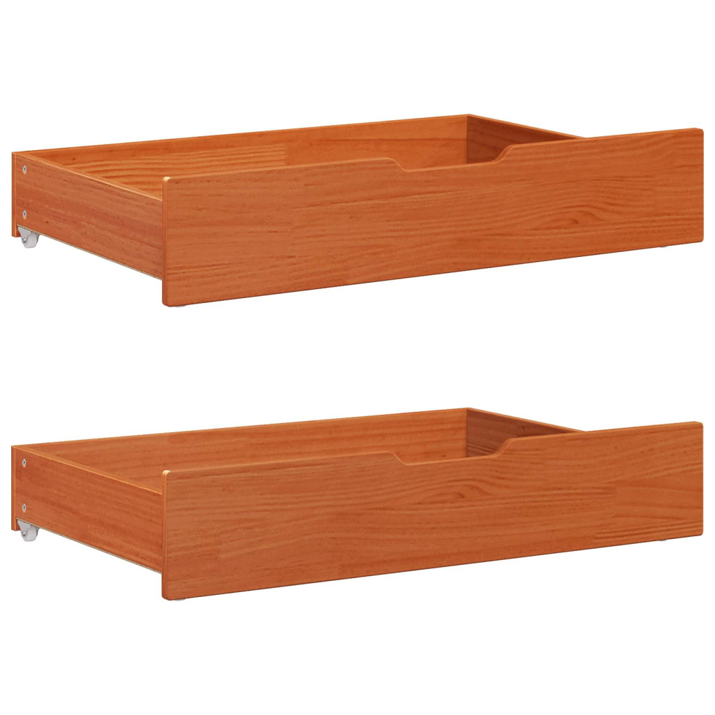 vidaXL Ágykeret fiókkal Faggyú barna 200 x 200 cm Tömör fenyőfa