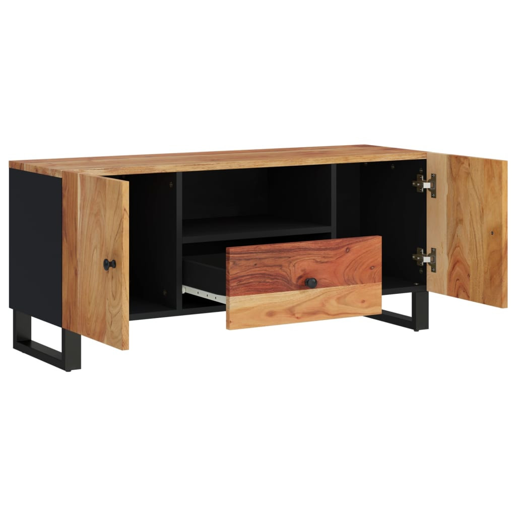 tömör akácfa és szerelt fa TV-szekrény 105 x 33,5 x 46 cm