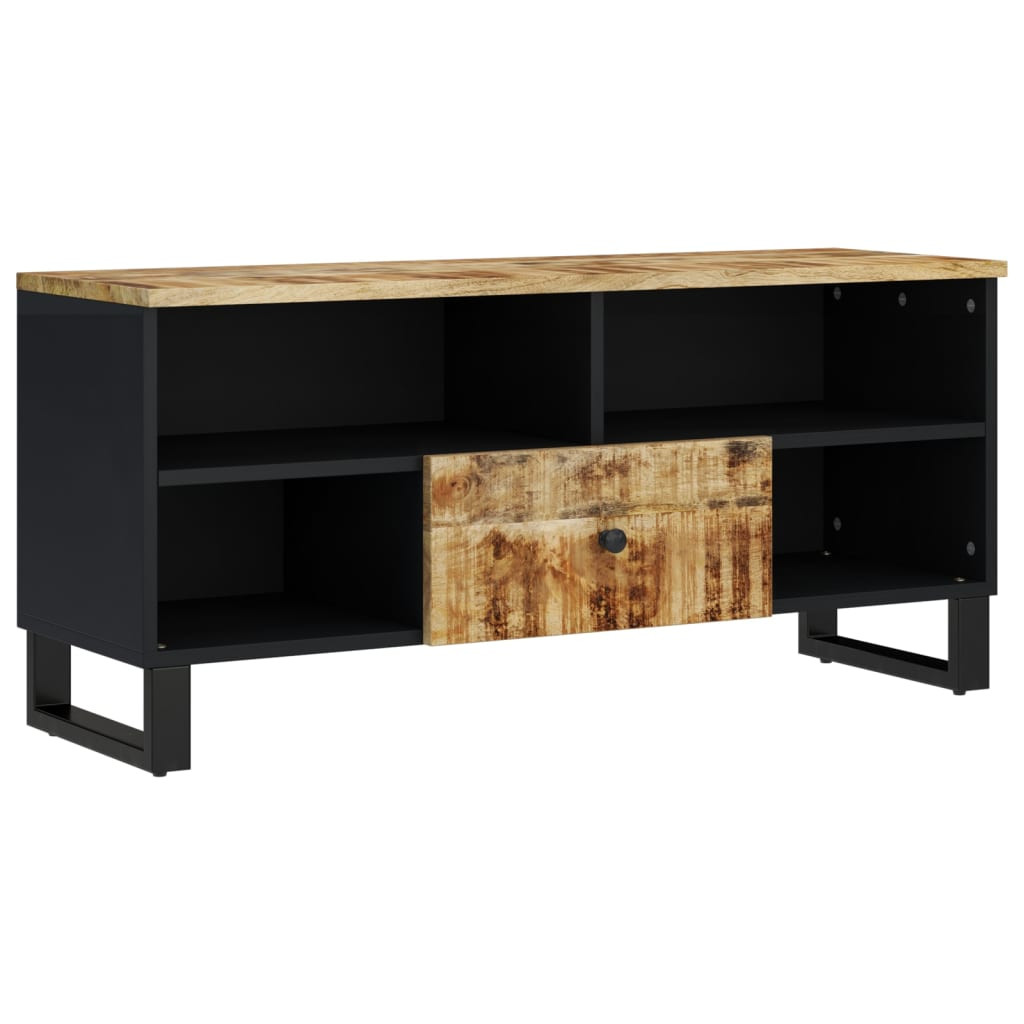 tömör mangófa és szerelt fa TV-szekrény 100 x 33 x 46 cm
