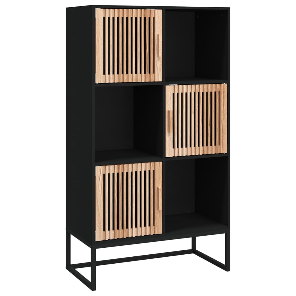 fekete szerelt fa magasszekrény 70 x 35 x 125 cm