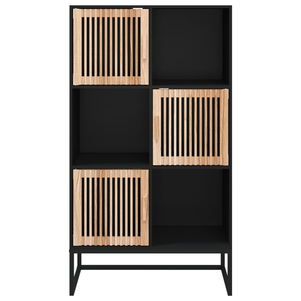 fekete szerelt fa magasszekrény 70 x 35 x 125 cm