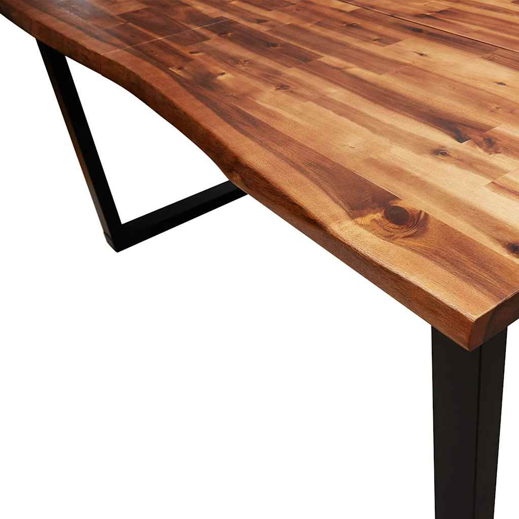 tömör akácfa étkezőasztal természetes éllel 140 x 80 x 75 cm