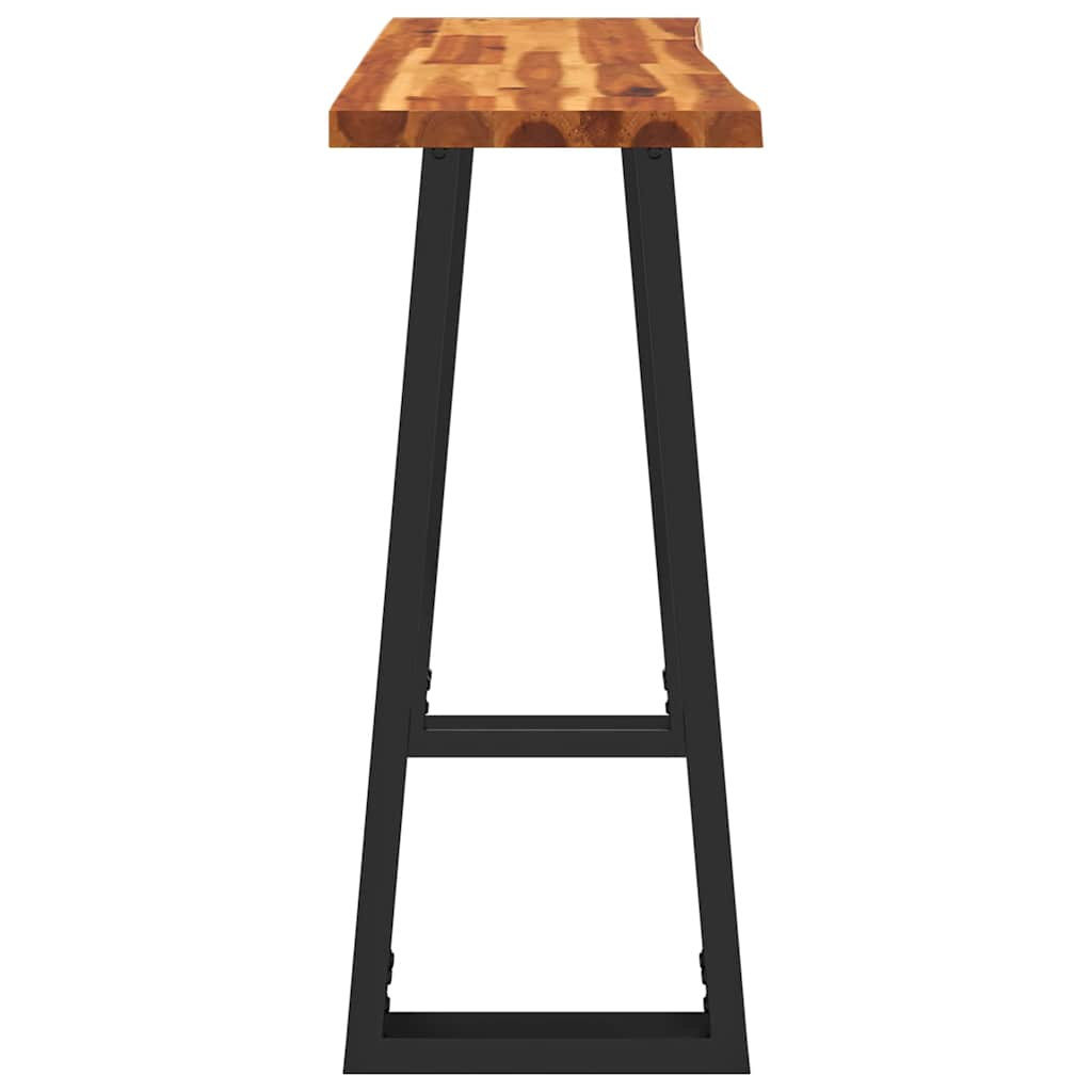tömör akácfa konzolasztal természetes éllel 110x35x80 cm