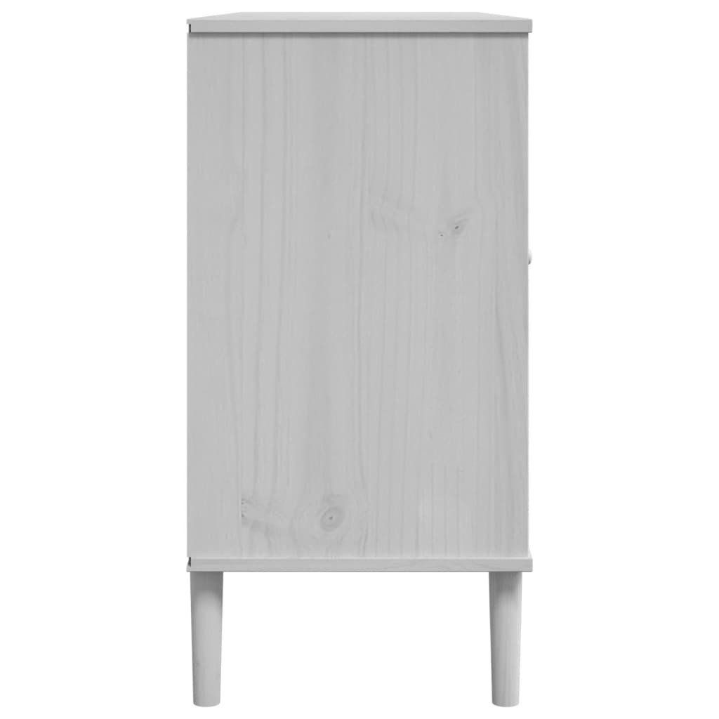 SENJA fehér rattanhatású tálalószekrény 112 x 40 x 80 cm