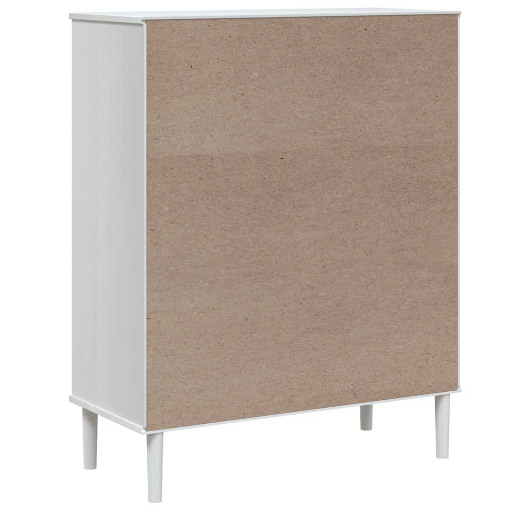 SENJA fehér rattan hatású magasszekrény 90 x 40 x 112 cm