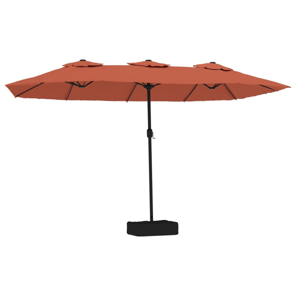 terrakotta dupla tetős LED-es napernyő 449x265 cm