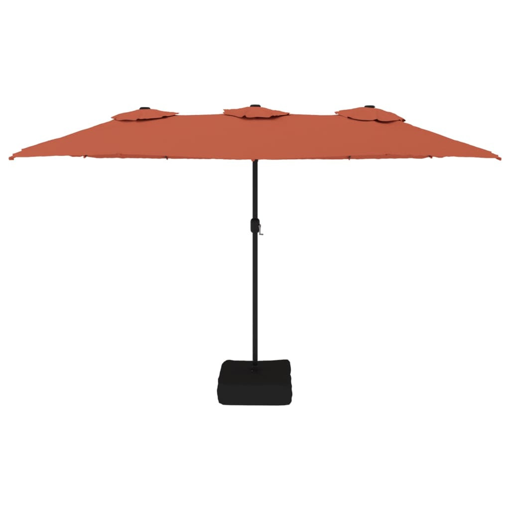 terrakotta dupla tetős LED-es napernyő 449x265 cm