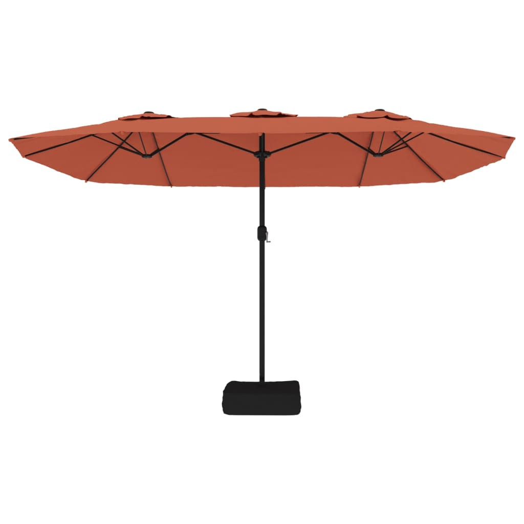 terrakotta dupla tetős LED-es napernyő 449x265 cm