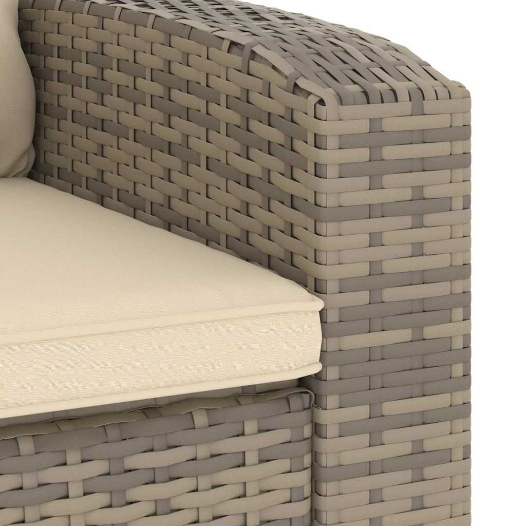 világosbarna polyrattan dönthető kerti szék párnákkal