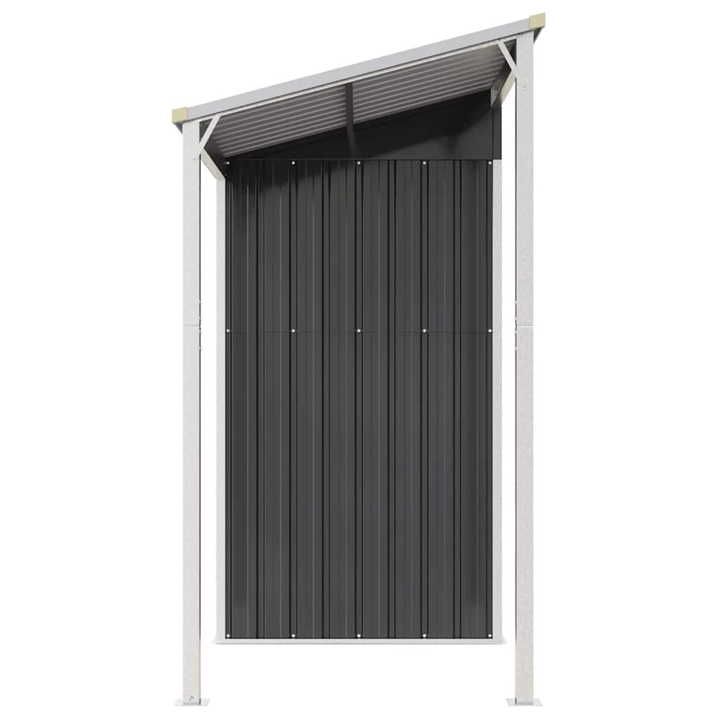 antracitszürke fészer meghosszabbított tetővel 277x107x181 cm
