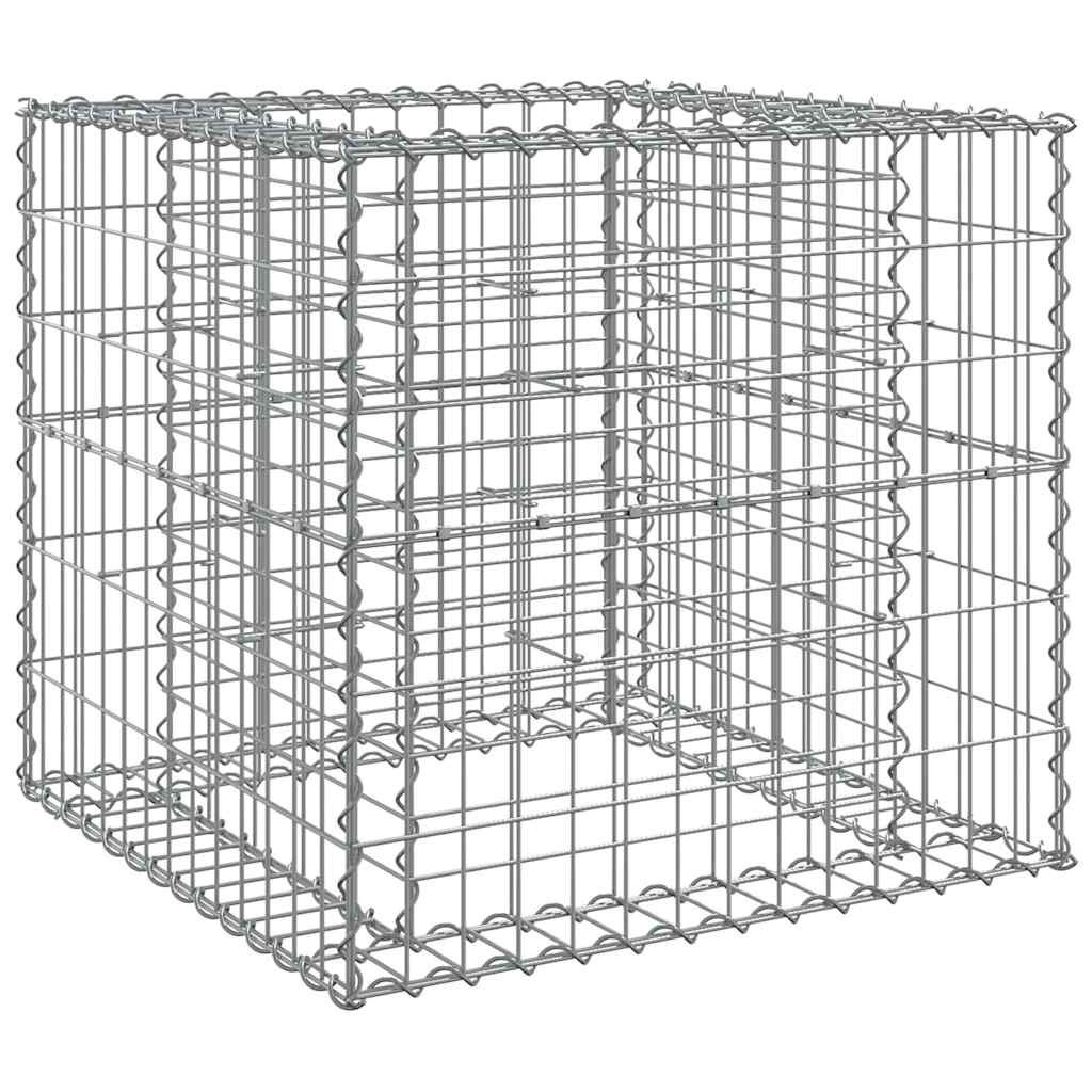 ezüst horganyzott vas gabion kosár 70 x 70 x 65 cm