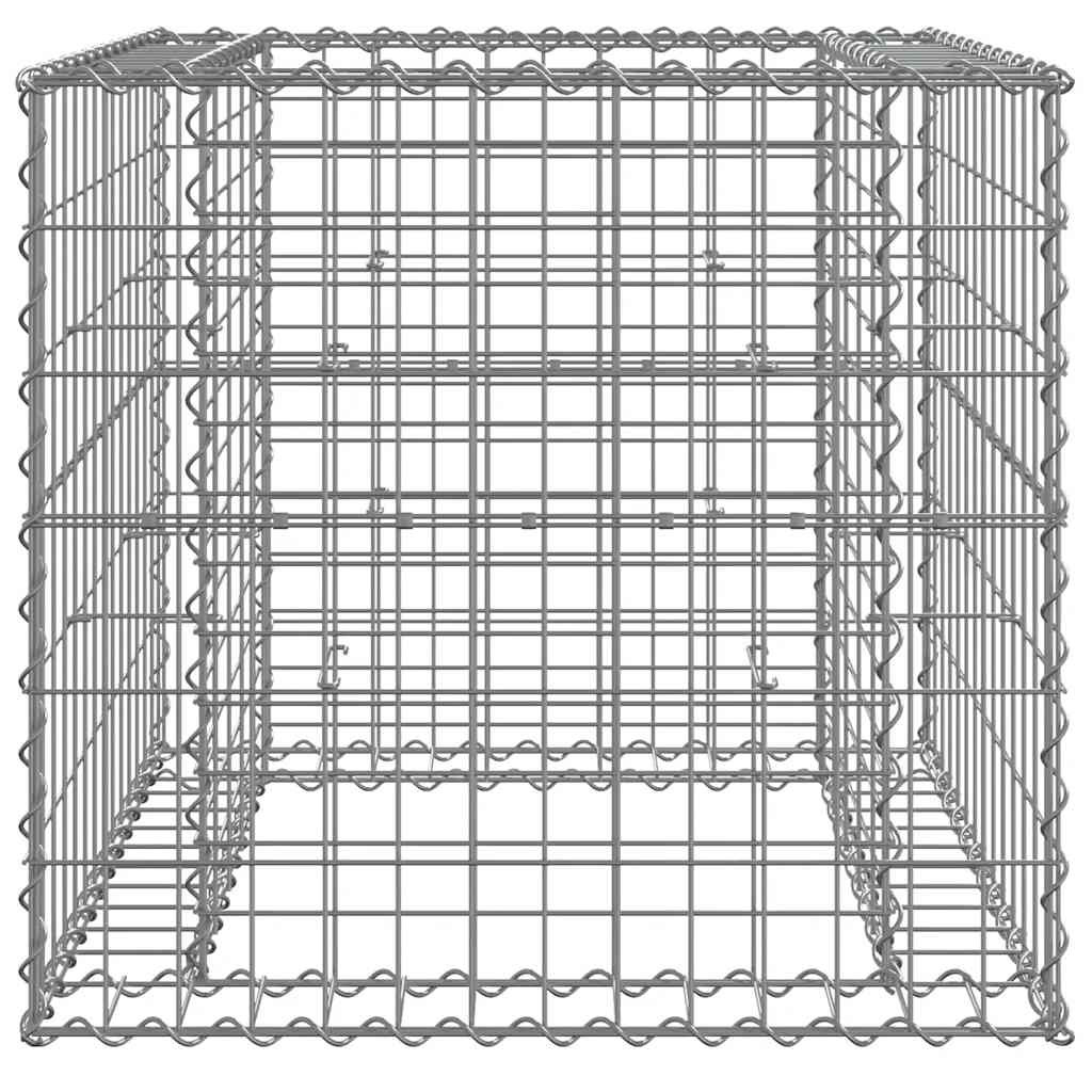 ezüst horganyzott vas gabion kosár 70 x 70 x 65 cm