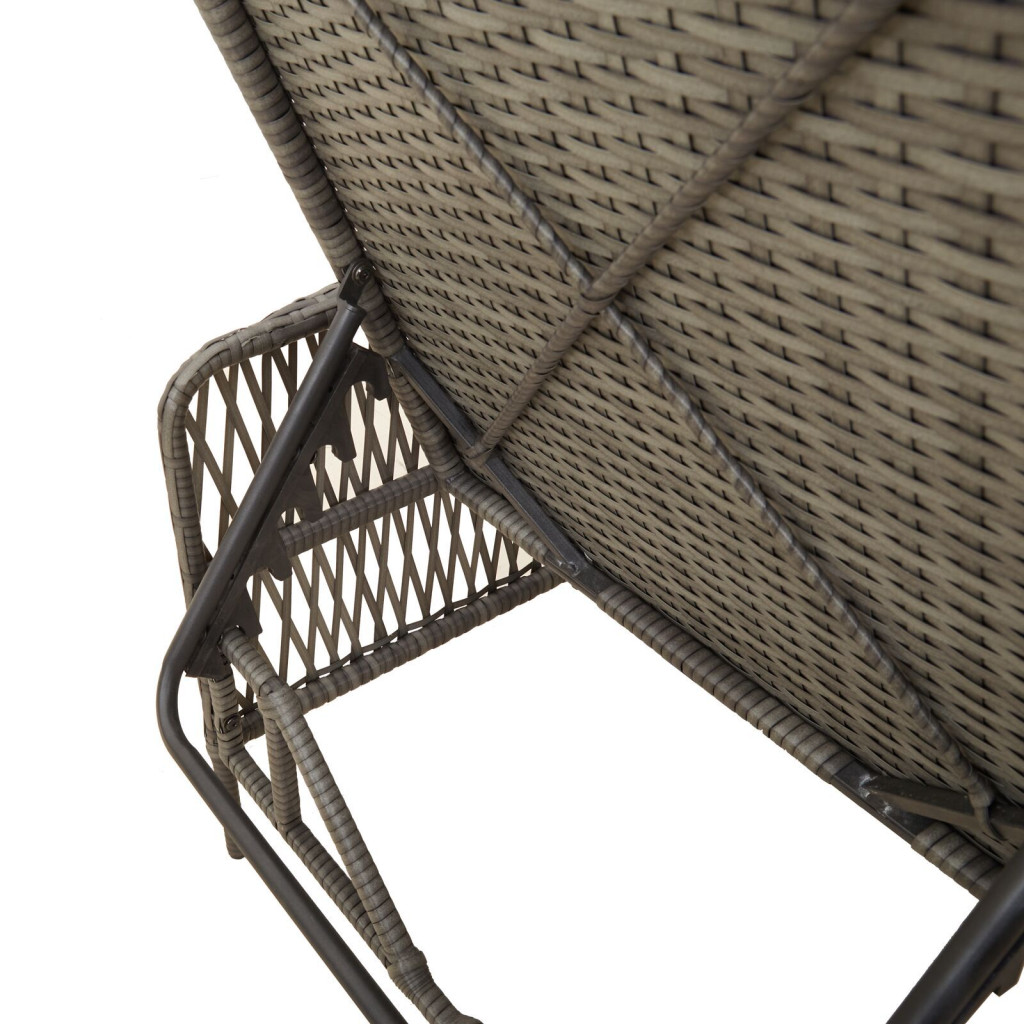 nyugágy szett 3-as szett Szürke és sötétszürke PE rattan