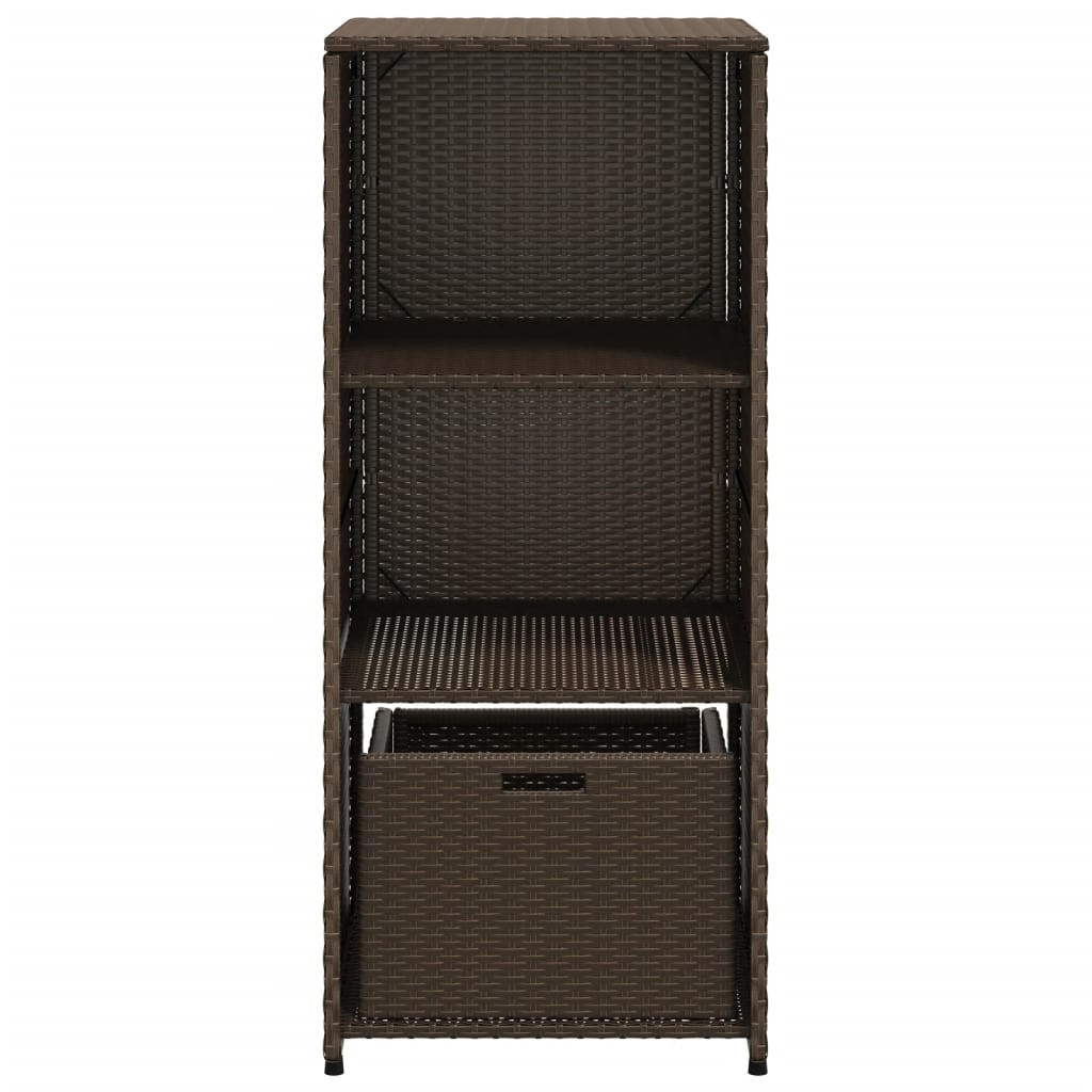 barna polyrattan kerti tárolószekrény 50 x 55 x 115 cm